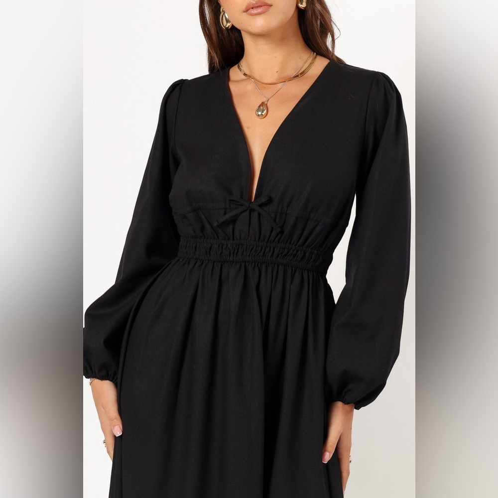 Petal & pup CECE LONG SLEEVE MAXI DRESS - BLACK - Picture 6 of 11